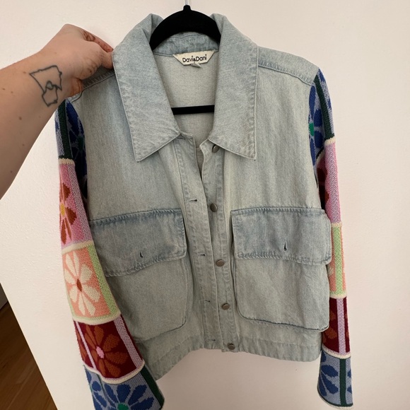 Davi & Dani Flower Power Jean Jacket - Picture 1 of 5
